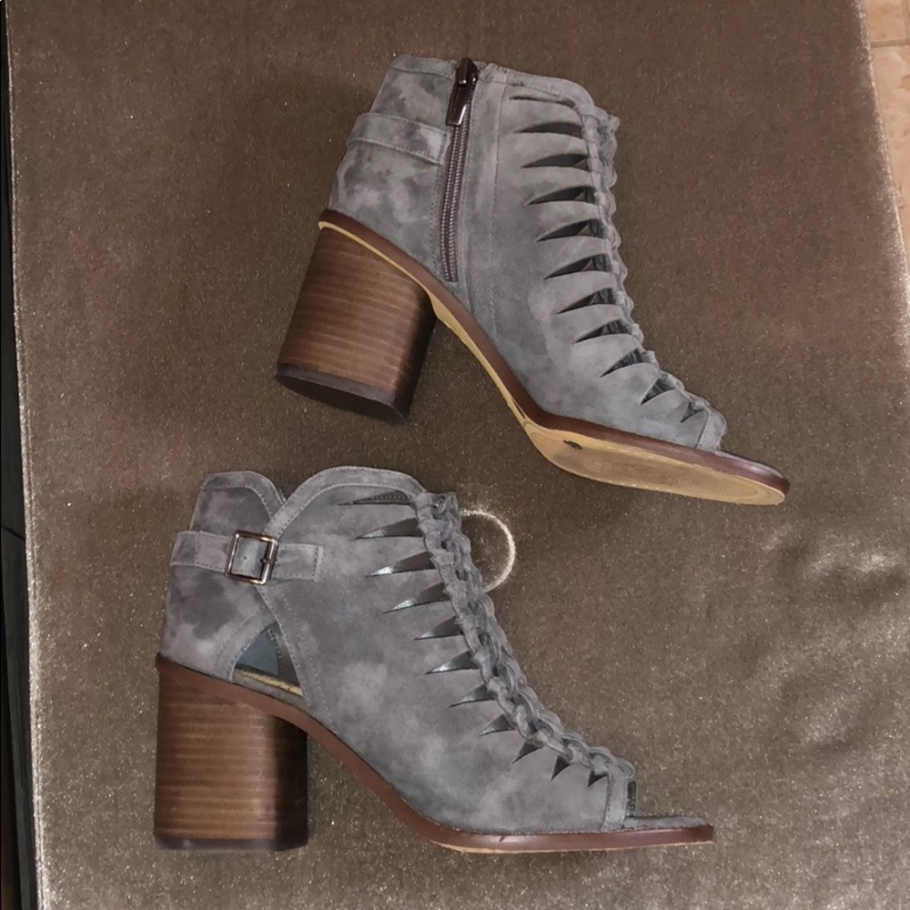 Vince Camuto Suede Peep Toe Booties